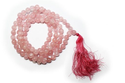 Rose Quartz Round Necklace Mala - To Provides comfort from grief