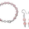 Round Rose Quartz Bracelet-Earrings Set