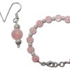 Round Rose Quartz Bracelet-Earrings Set