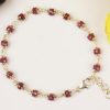 Ruby faceted Bracelet in Silver caps - To Empowers with energy, vitality and will power