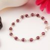 Ruby faceted Bracelet in Silver caps - To Empowers with energy, vitality and will power