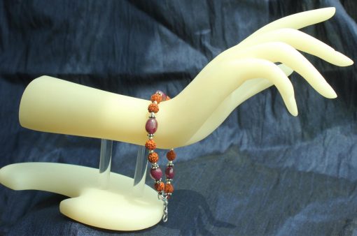 Ruby with Rudraksha Beads Bracelet - For confidence, good health and success