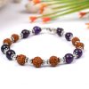 Rudraksha and Amethyst Beads Bracelet