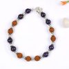 Rudraksha and Amethyst Beads Bracelet