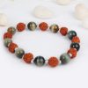 Rudraksha and Black Cats Eye Bracelet