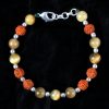 Rudraksha and Brown Cats Eye Bracelet