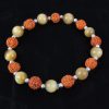 Rudraksha and Brown Cats Eye Bracelet