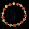 Rudraksha and Brown Cats Eye Bracelet