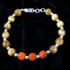 Rudraksha and Brown Cats Eye Bracelet