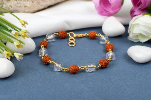 Rudraksha and Crystal Bracelet - For harmonize the aura and remove negative energy