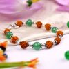 Rudraksha and Green Jade bracelet - To Promotes love, trust and reliability