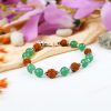 Rudraksha and Green Jade bracelet - Design I For emotional balance and stability