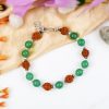 Rudraksha and Green Jade bracelet - Design I For emotional balance and stability