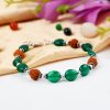 Rudraksha and Green Onyx bracelet - To Dispels negativity and promotes peace