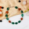 Rudraksha and Green Onyx bracelet - To Dispels negativity and promotes peace