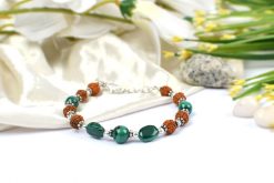 Rudraksha and Malachite Bracelet - To brings balance, serenity, optimism, comfort and understanding