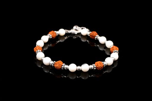 Rudraksha and Mother of Pearl Bracelets - To improve self-esteem and healing energy