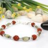 Rudraksha and Oval Cats Eye Bracelet - To bring good fortune and help remove fear