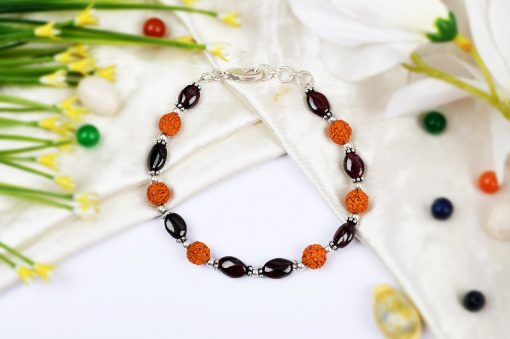 Rudraksha Garnet Bracelet - D1 - For dissolves emotional blockages