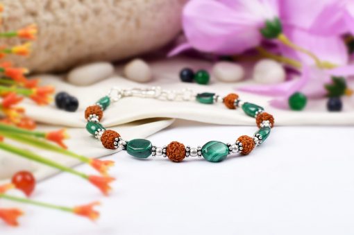 Rudraksha Malachite bracelet - To brings balance, serenity, optimism and comfort