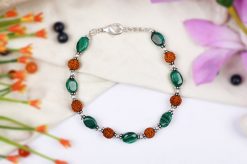 Rudraksha Malachite bracelet - To brings balance, serenity, optimism and comfort