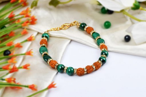 Rudraksha Malachite Bracelets For expression of feelings and eliminates shyness