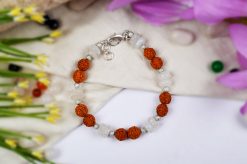 Rudraksha Moonstone Bracelet - To Bring courage, enthusiasm and motivation