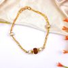 Rudraksha punchmukhi Bracelet with pearl beads in pure gold chain