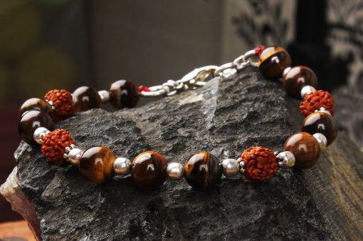 Rudraksha Tiger Eye Bracelet - To enhances integrity and brings prosperity