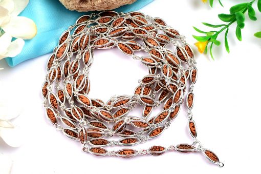 1 Mukhi Rudraksha Shivnetra Mala - Silver 9mm