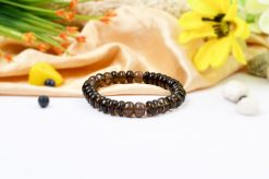 Smoky Quartz Bracelet - Elliptical Beads - For grounding and removing negative emotions