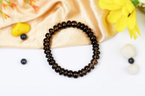 Smoky Quartz Bracelet - Elliptical Beads - For grounding and removing negative emotions