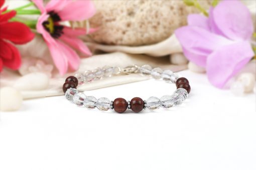 Sphatik and Red sandalwood Bracelet To harmonize the aura around us and remove negative energy