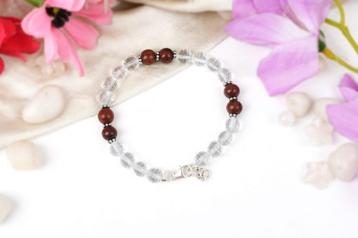 Sphatik and Red sandalwood Bracelet To harmonize the aura around us and remove negative energy