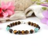 Tiger Eye and Amazonite Bracelet - For protection and grounding