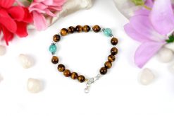 Tiger Eye and Amazonite Bracelet - For protection and grounding