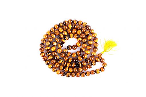 Tiger Eye Round Necklace Mala - For courage, strength and will power