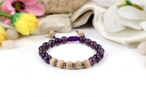 Tulsi and Amethyst Bracelet To overcome addiction and reduces stress