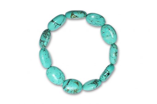 Turquoise Bracelet - Oval Beads - For love and communication