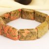 Unakite Beads Bracelet - Cushion Shape - For enhances courage and productivity