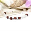 White Agate and Red Sandalwood Bracelet To Provides protection and relief from stress