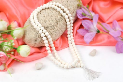 White Coral Necklace Mala - To enhancing love