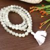 Moonstone Round White Necklace Mala