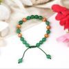 White Sandal and Green Jade Bracelet - To Promotes love, trust and reliability