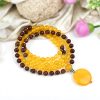 Yellow Jade and Red Sandal Beads Necklace Mala - To attracts wealth and financial abundance