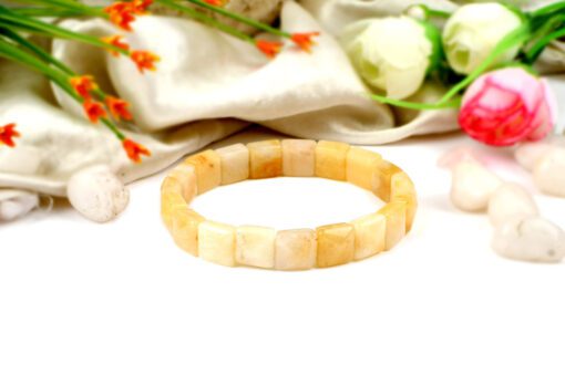 Yellow Jade Bracelet - Square Beads - To attract money and prosperity