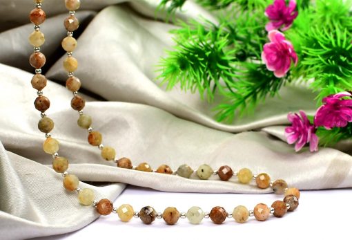 Faceted Beads Yellow Sapphire Necklace Mala