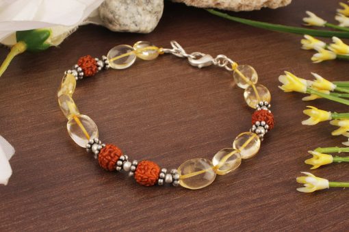 Citrine Oval Bracelet - To ward off the risk to injury or attack