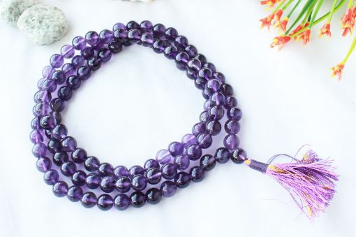 Amethyst Round Necklace Mala