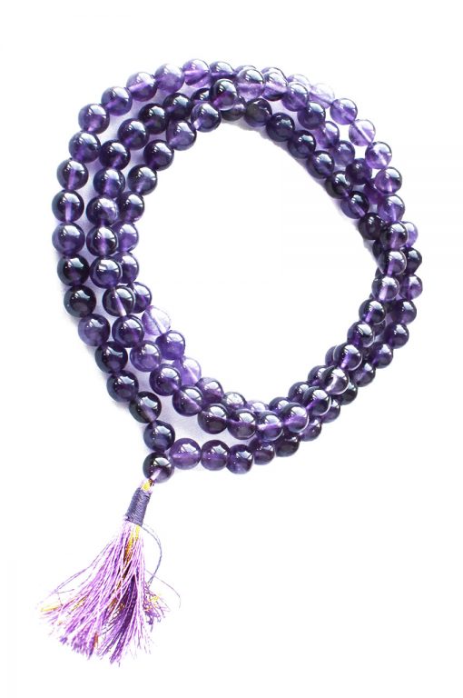 Amethyst Round Necklace Mala- To enhance intuition, inspire creativity and encourage peace